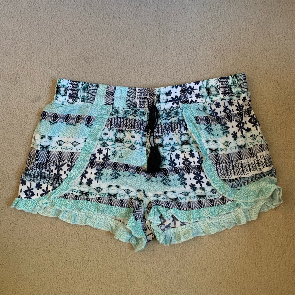 Patterned Teal Summer Shorts